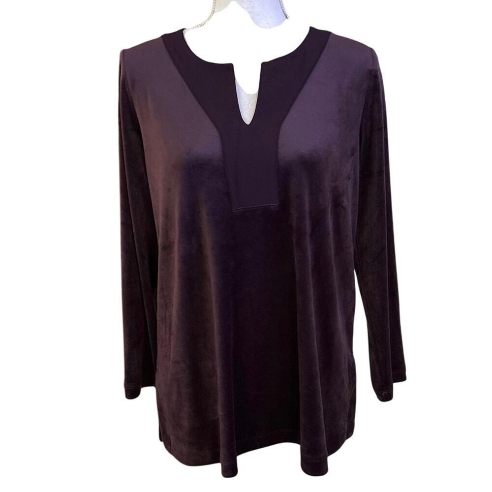 NEW Pure J Jill MP PM Medium Petite Velour Tunic Top Pinot Purple